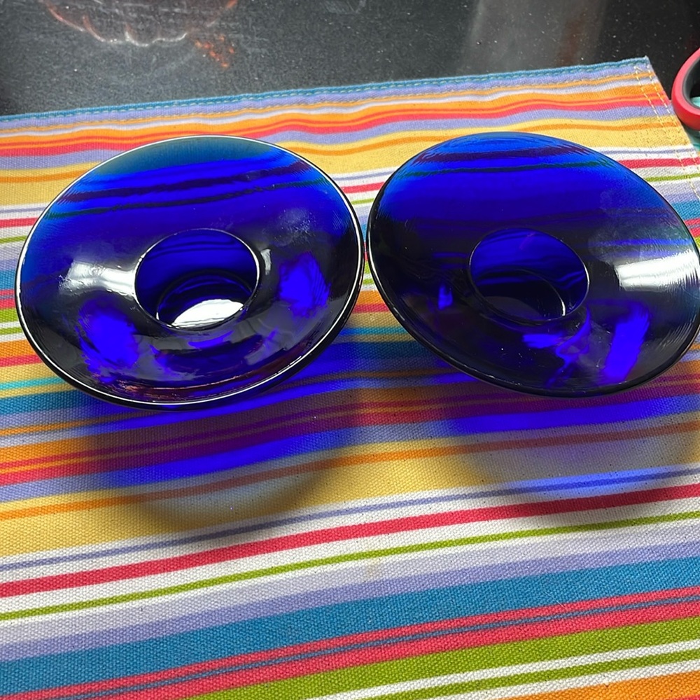 Tea Candle cobalt Blue Candle holders.